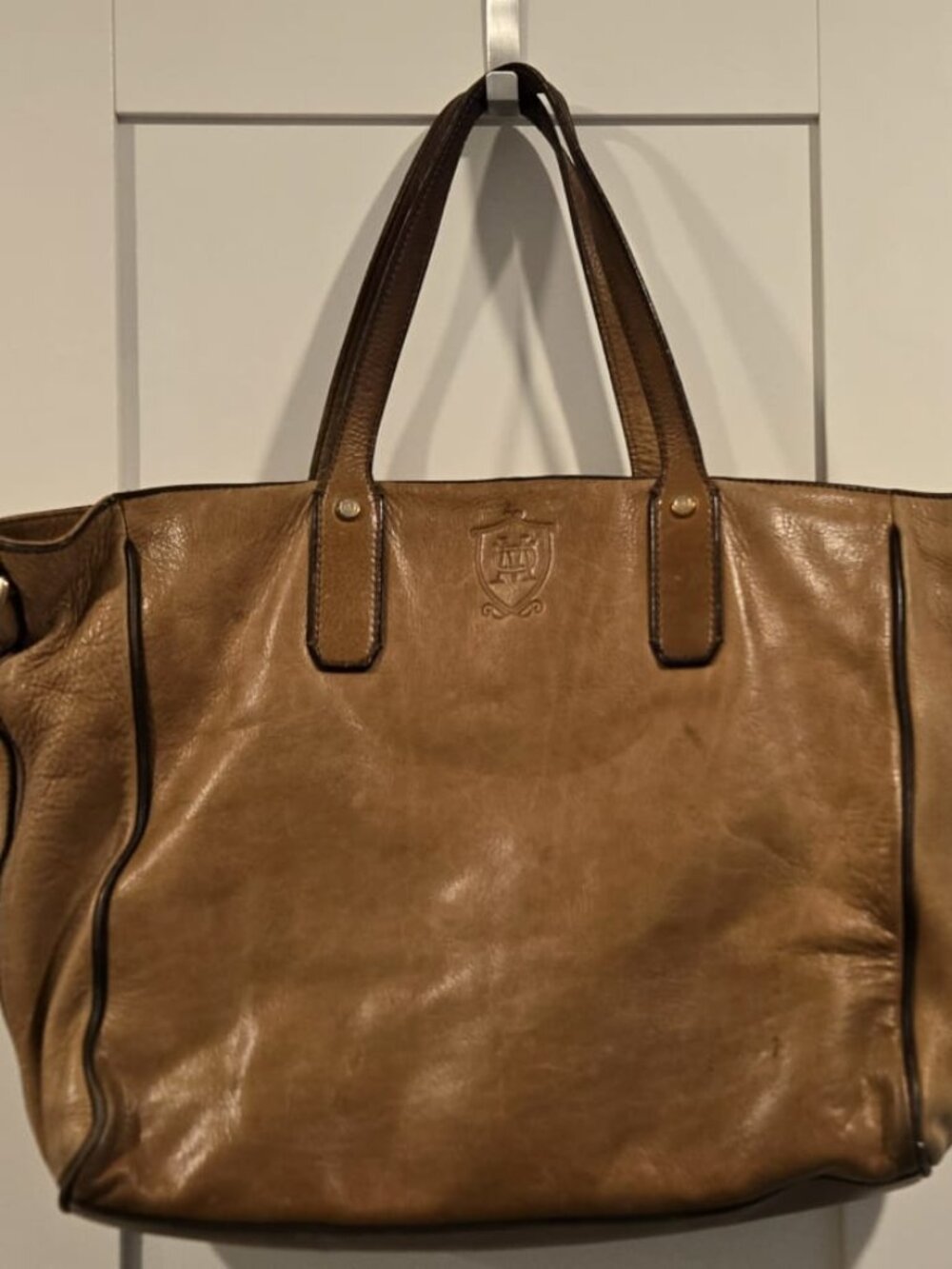 Massimo Dutti Brown Leather Tote Bag